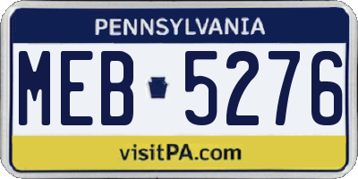 PA license plate MEB5276