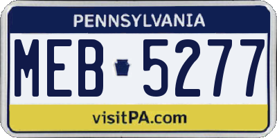 PA license plate MEB5277