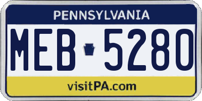 PA license plate MEB5280