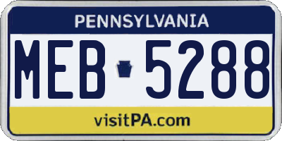PA license plate MEB5288