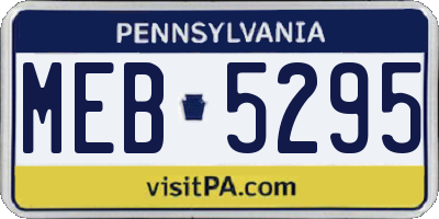 PA license plate MEB5295