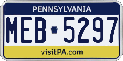 PA license plate MEB5297