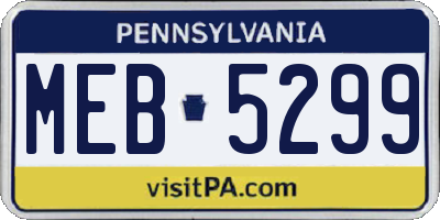 PA license plate MEB5299