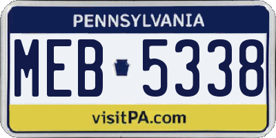 PA license plate MEB5338