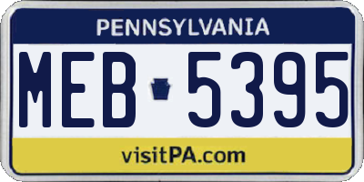 PA license plate MEB5395