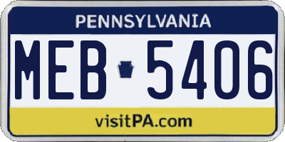 PA license plate MEB5406