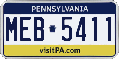 PA license plate MEB5411
