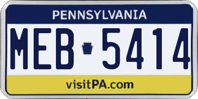PA license plate MEB5414