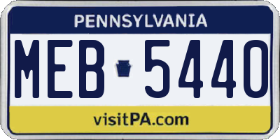 PA license plate MEB5440