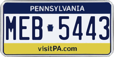 PA license plate MEB5443