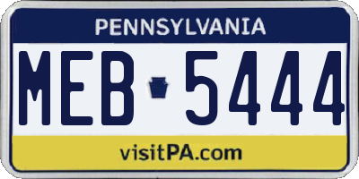 PA license plate MEB5444