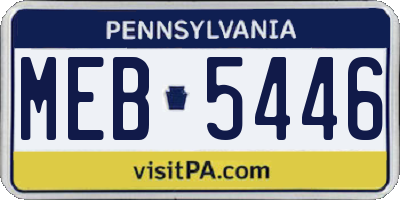 PA license plate MEB5446