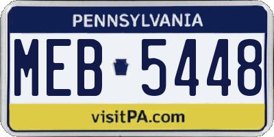 PA license plate MEB5448