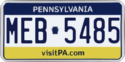 PA license plate MEB5485