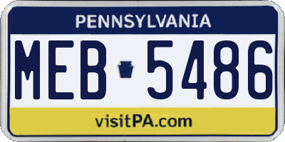 PA license plate MEB5486