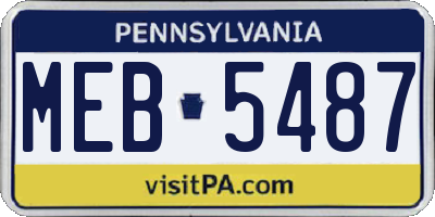 PA license plate MEB5487