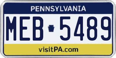 PA license plate MEB5489