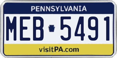 PA license plate MEB5491