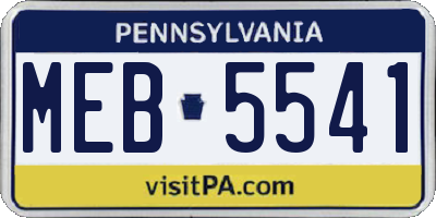 PA license plate MEB5541