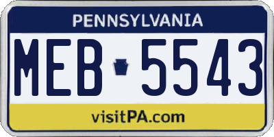 PA license plate MEB5543