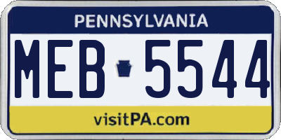PA license plate MEB5544