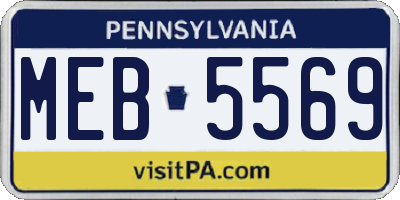 PA license plate MEB5569
