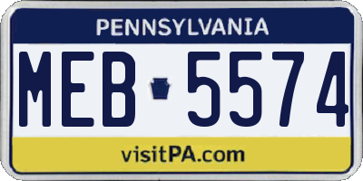 PA license plate MEB5574