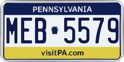 PA license plate MEB5579