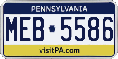 PA license plate MEB5586