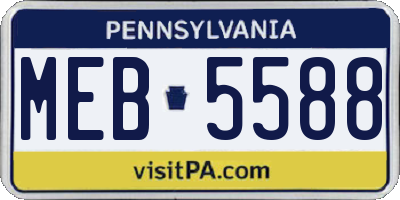 PA license plate MEB5588