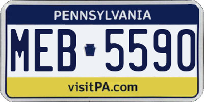 PA license plate MEB5590