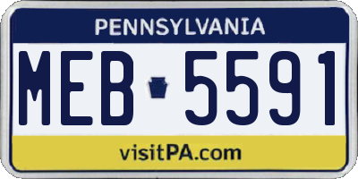 PA license plate MEB5591