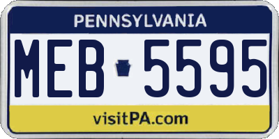PA license plate MEB5595