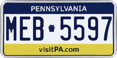 PA license plate MEB5597
