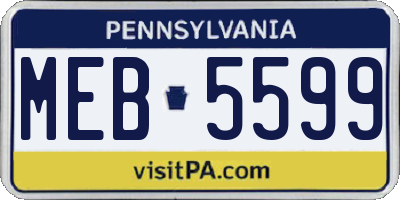 PA license plate MEB5599
