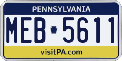 PA license plate MEB5611