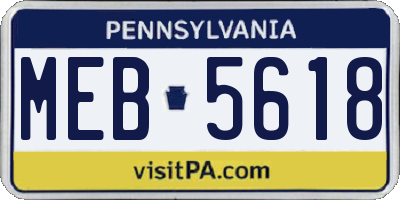 PA license plate MEB5618
