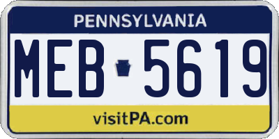 PA license plate MEB5619