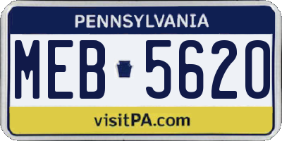 PA license plate MEB5620