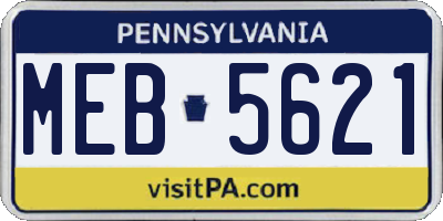 PA license plate MEB5621