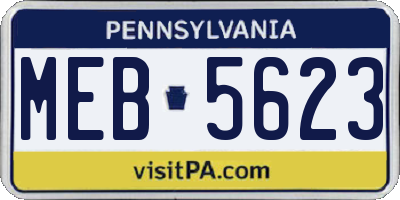 PA license plate MEB5623