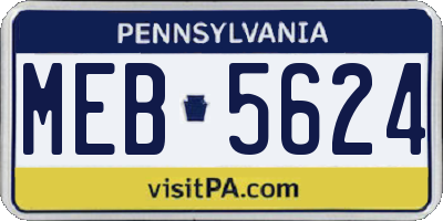 PA license plate MEB5624