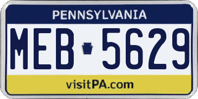 PA license plate MEB5629