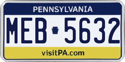 PA license plate MEB5632