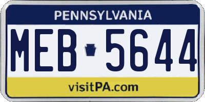 PA license plate MEB5644