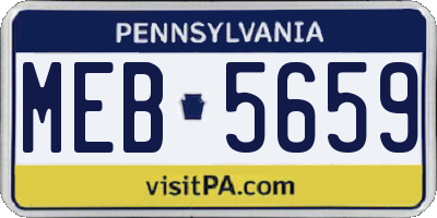 PA license plate MEB5659