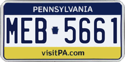 PA license plate MEB5661