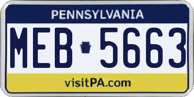 PA license plate MEB5663