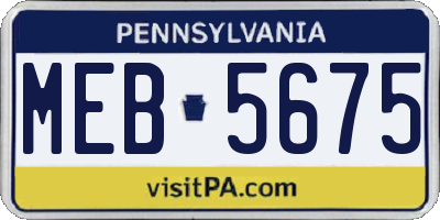PA license plate MEB5675
