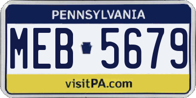 PA license plate MEB5679